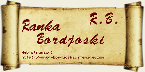 Ranka Borđoški vizit kartica